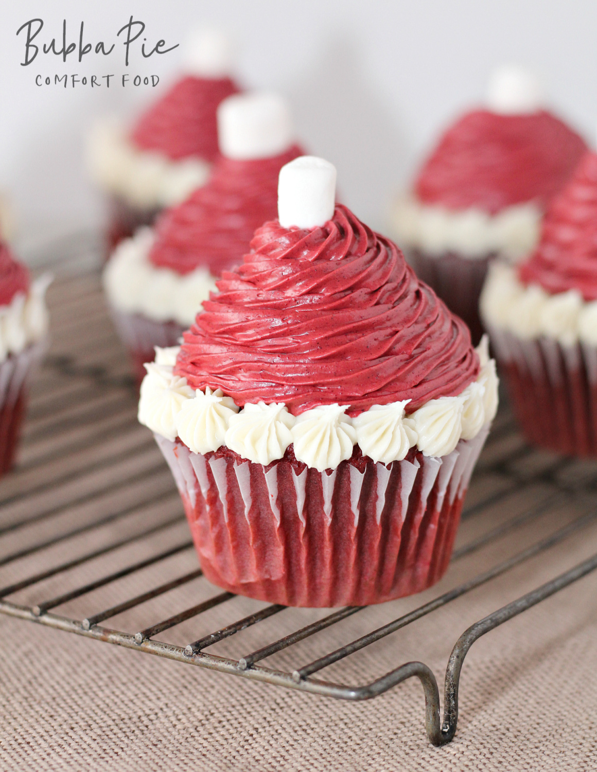 Santa Hat Cupcakes are the perfect easy holiday dessert recipe
