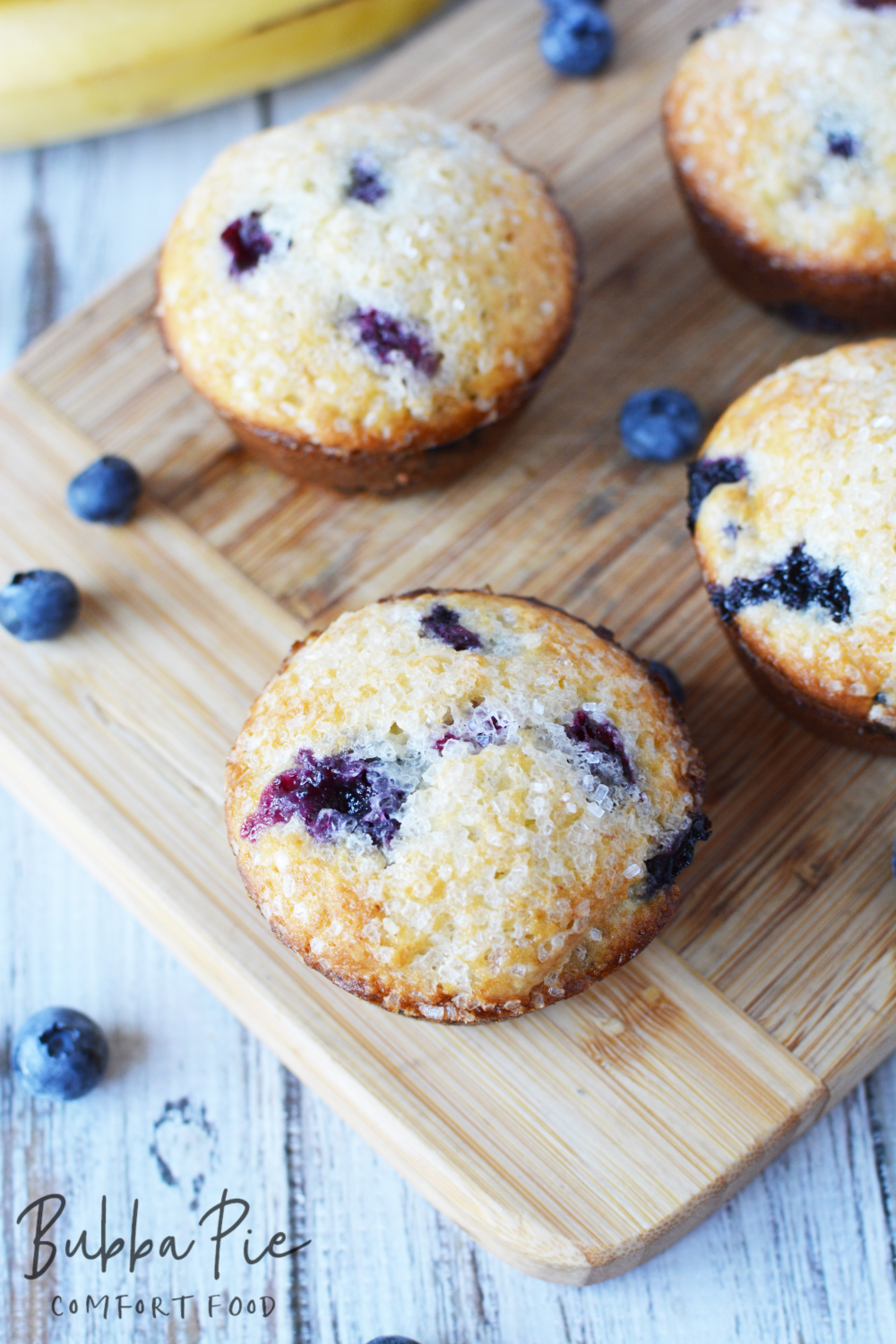 this easy banana blueberry muffins recipe makes for the perfect breakfast food.