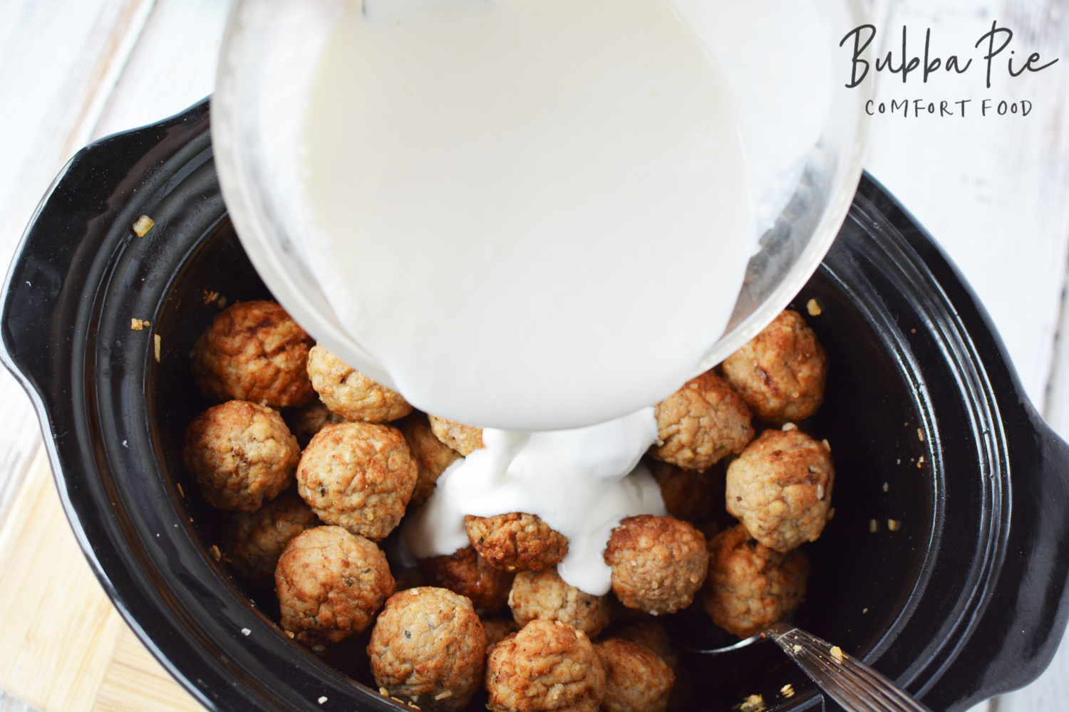 Crock Pot Swedish Meatballs recipe adds the creamy sauce at the end