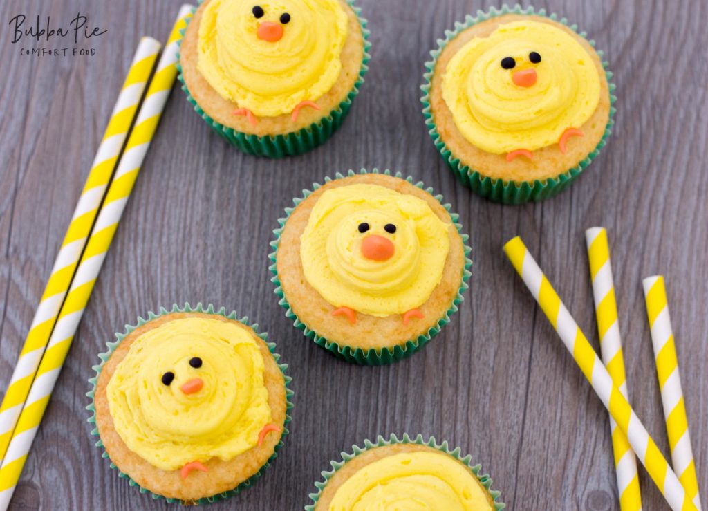 Baby Chick Cupcakes with Homemade Buttercream Frosting BubbaPie