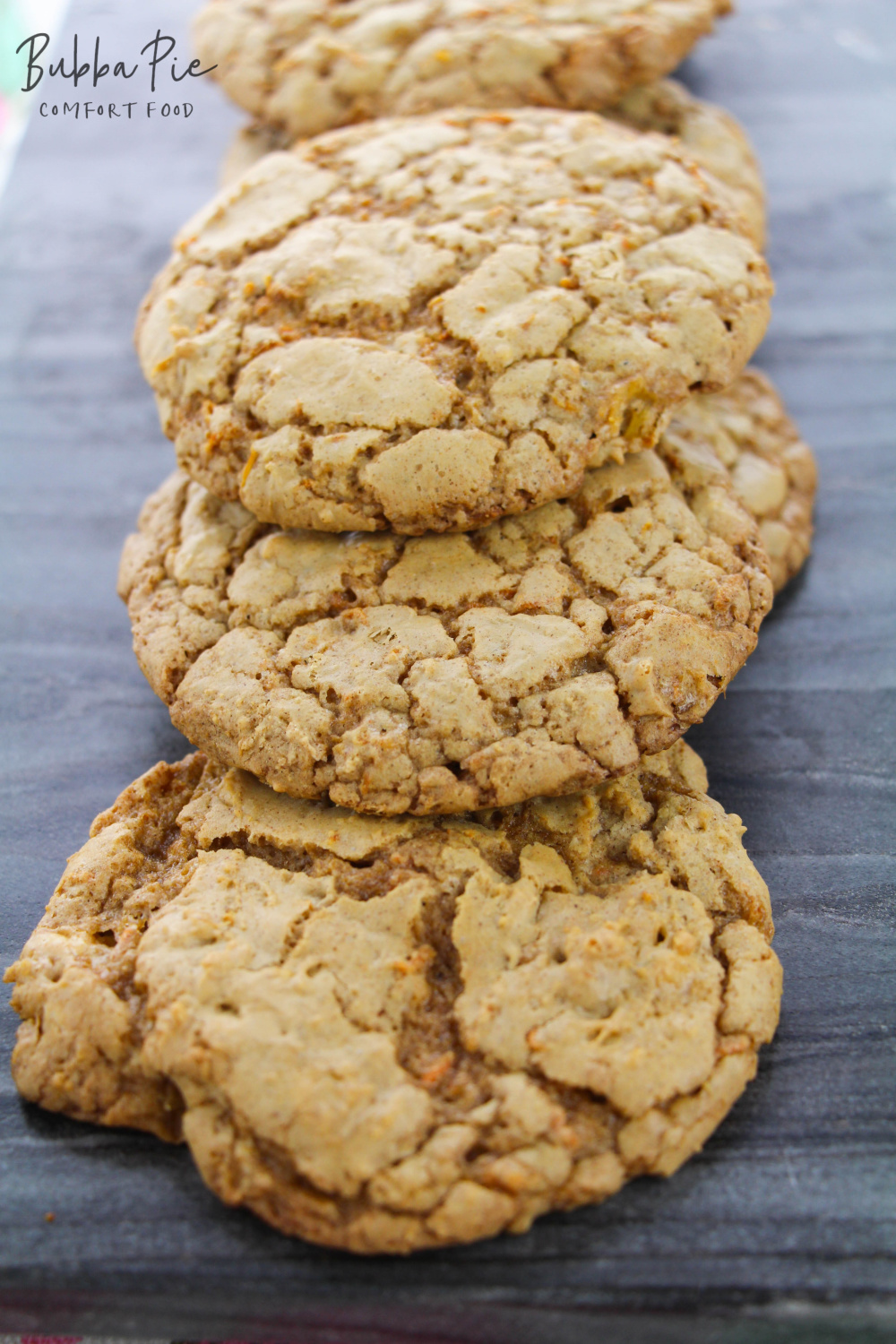 this easy carrot cake cookie recipe looks great when they are all finished