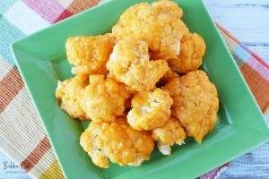 Buffalo Cauliflower Bites Recipe has the zing of buffalo heat without the guilt of traditional fried chicken wings