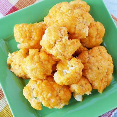 Buffalo Cauliflower Bites Recipe has the zing of buffalo heat without the guilt of traditional fried chicken wings