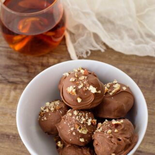 Chocolate Bourbon Balls are a great holiday dessert or a fun father's day gift