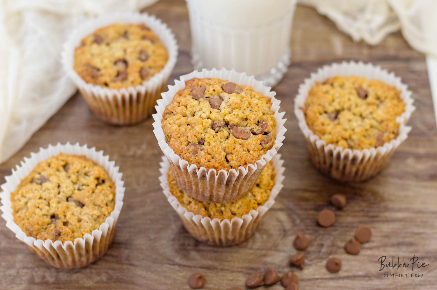 Chocolate Chip Muffin Recipe is quick and easy and the oats give you a breakfast boost