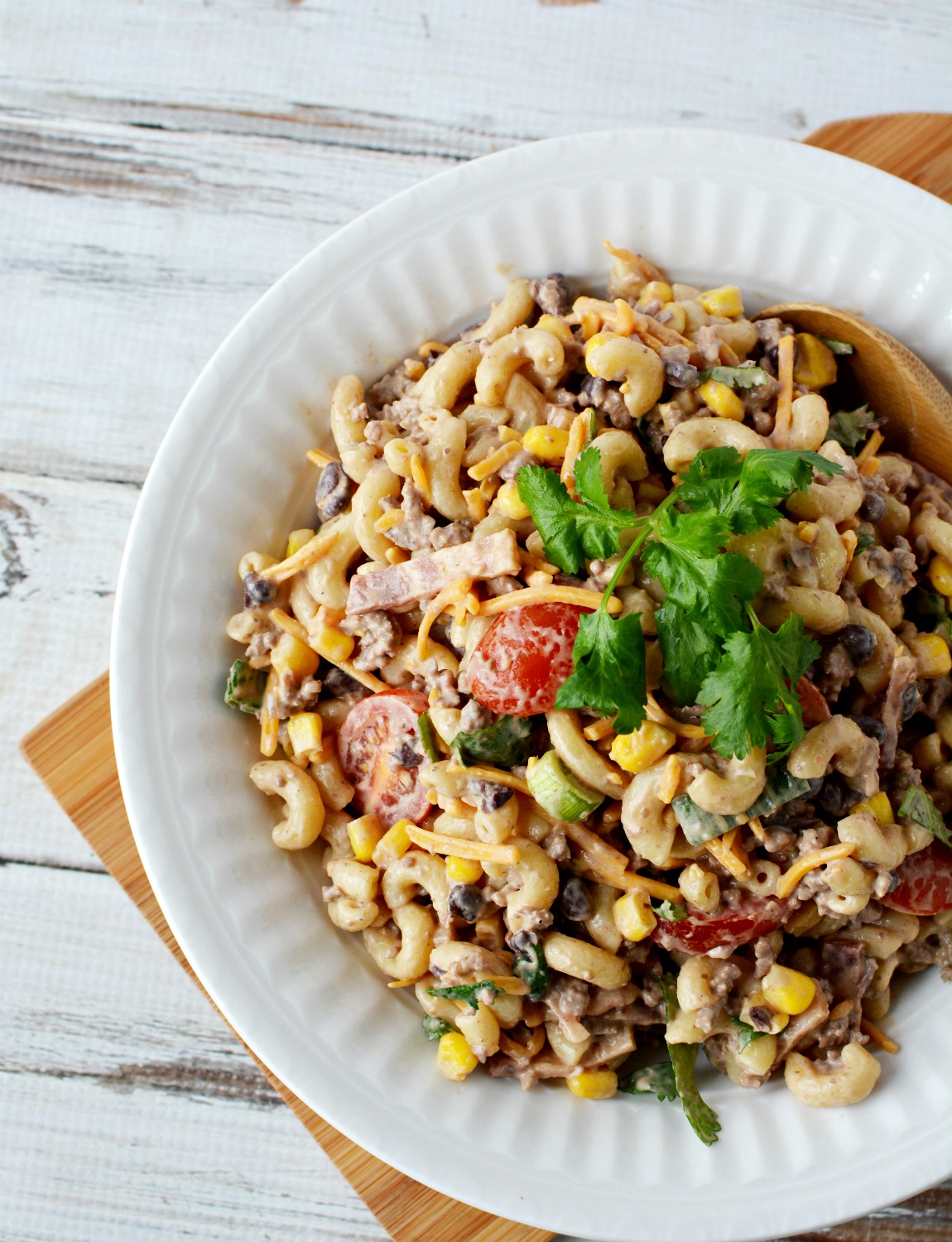 Cowboy pasta made with ground beef