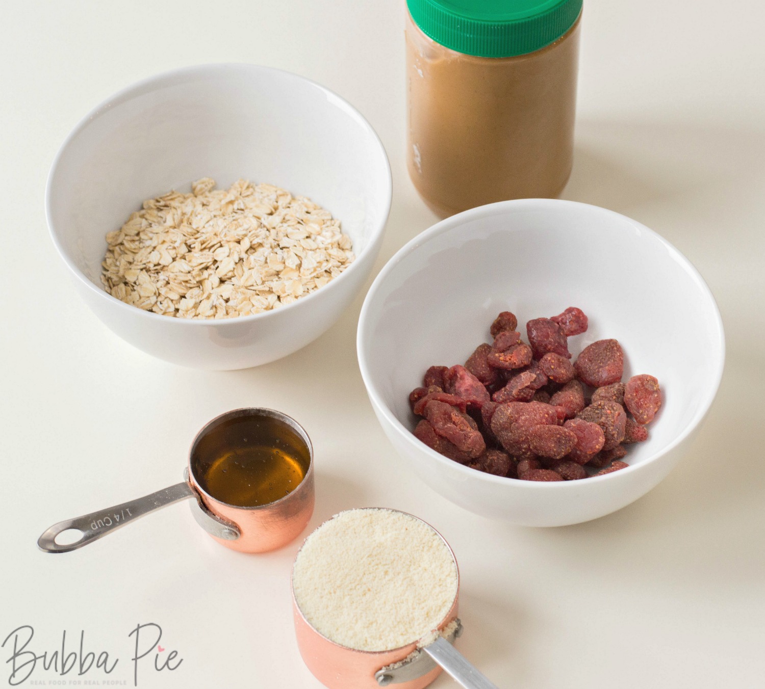 This Energy Balls recipe is made with dehydrated strawberries, oats, honey and almond flour