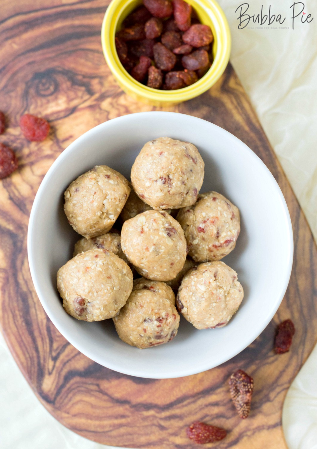 Strawberry Energy Balls Recipe has almond flour, rolled oats, honey and peanut butter