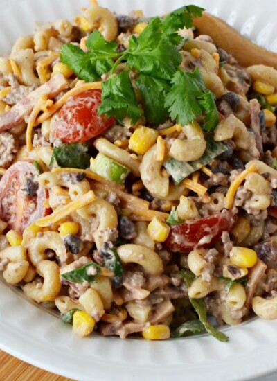 cowboy pasta salad is a great side dish for picnics or parties
