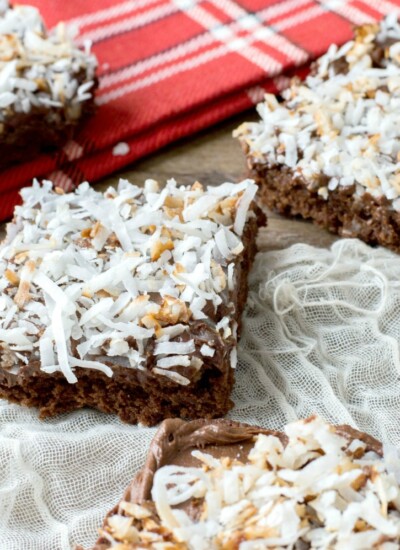 Coconut Brownies have rich chocolate and smooth sweet coconut