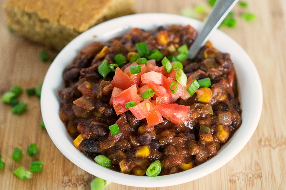 Easy Vegan Black Bean and corn chili is a greatComfort Food Recipes