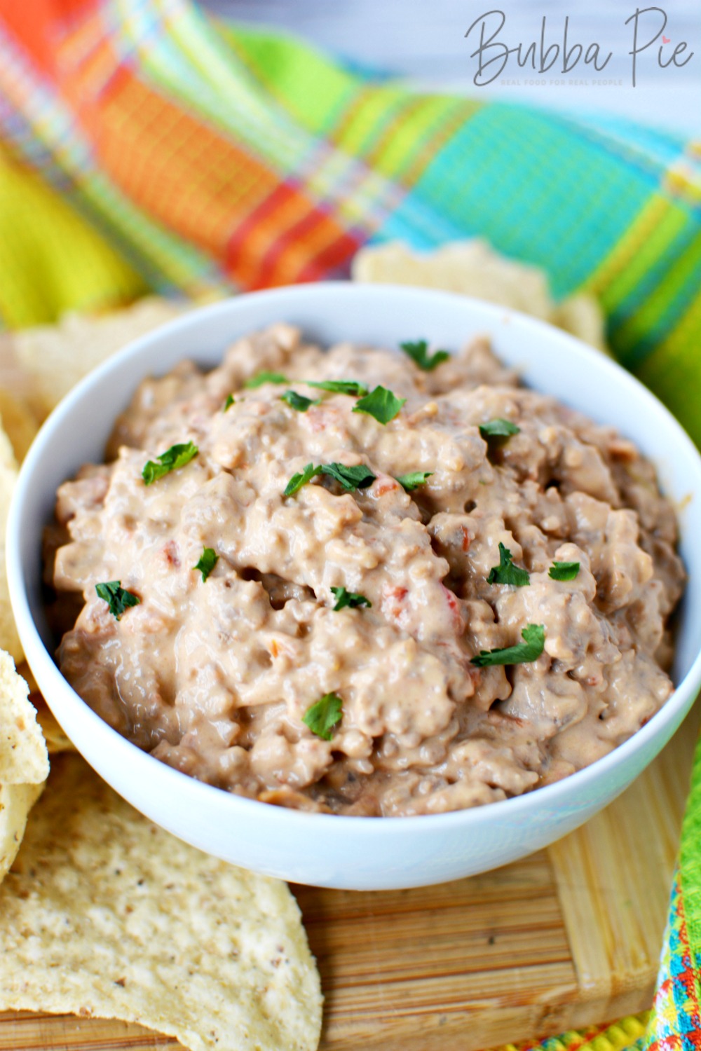 Rotel Cheese Dip can be made with ground beef, ground chicken, ground turkey or even sausage!
