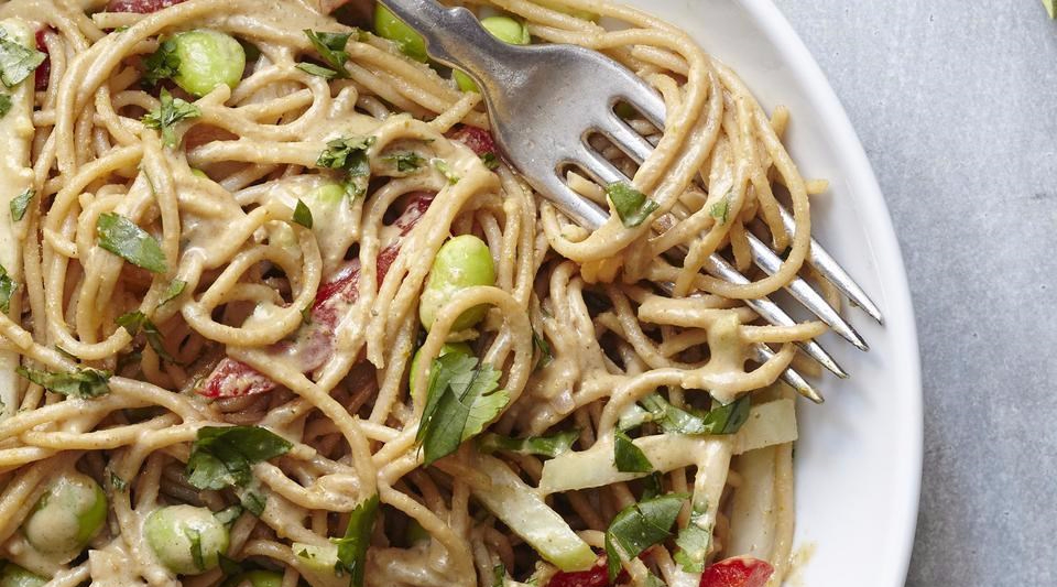 Peanut Butter and Veggies Vegan Pasta