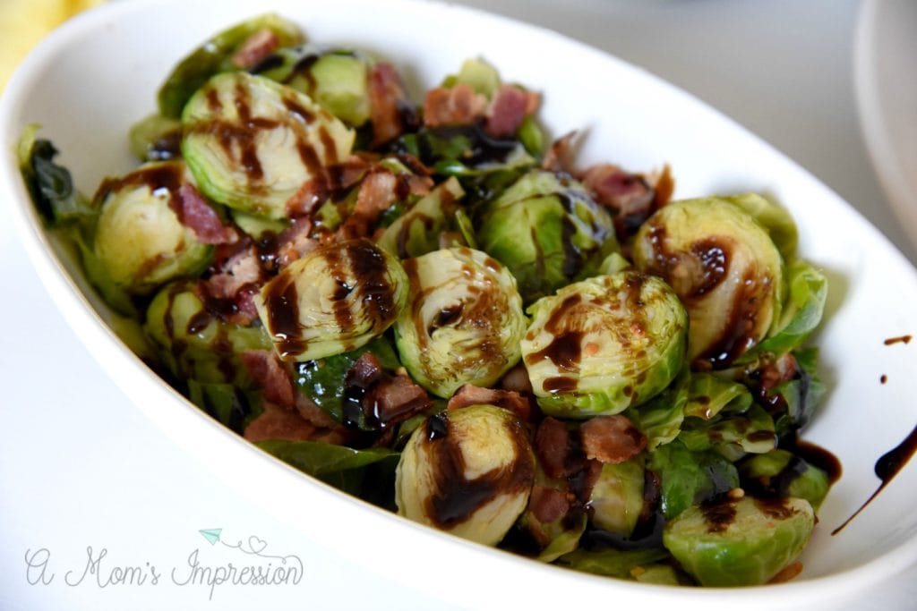 Instant Pot Bacon and Balsamic Brussels Sprouts is a great thanksgiving side dish