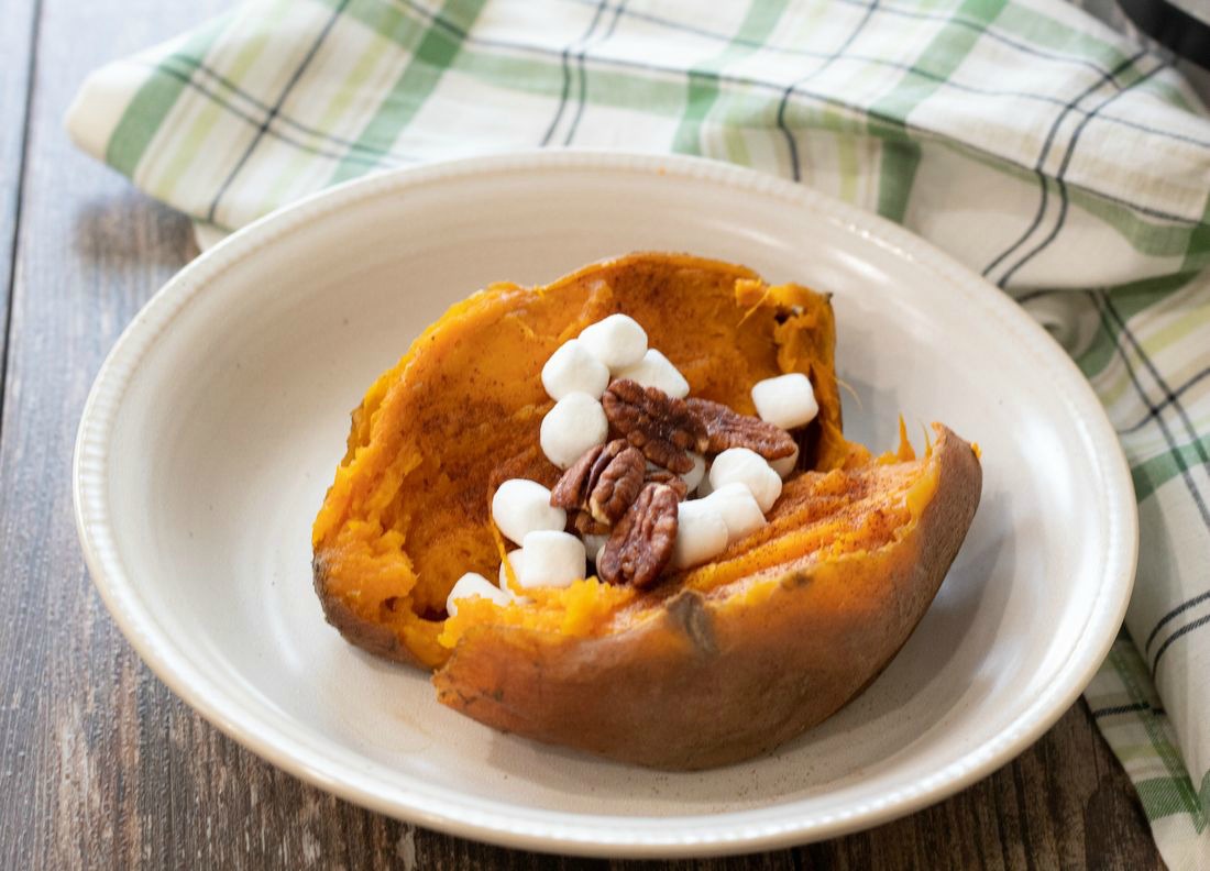 Instant Pot Sweet Potatoes with mushrooms and pecans