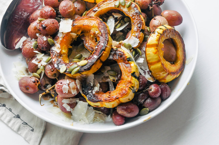 Roasted Squash and Grapes is a fresh and light fall holiday recipe