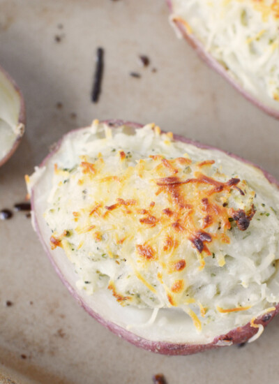 Twice Baked Red Potatoes with butter and sour cream