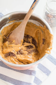 add cocoa powder to pumpkin batter
