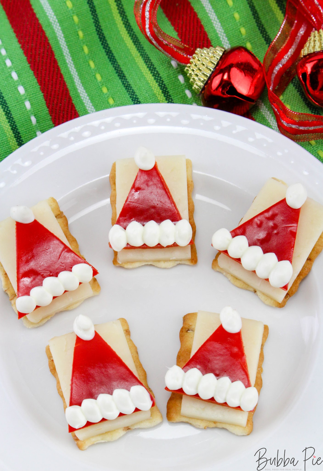 These Santa Hat Crackers are great make ahead christmas appetizers