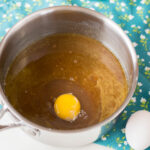 Add eggs to blondie mixture