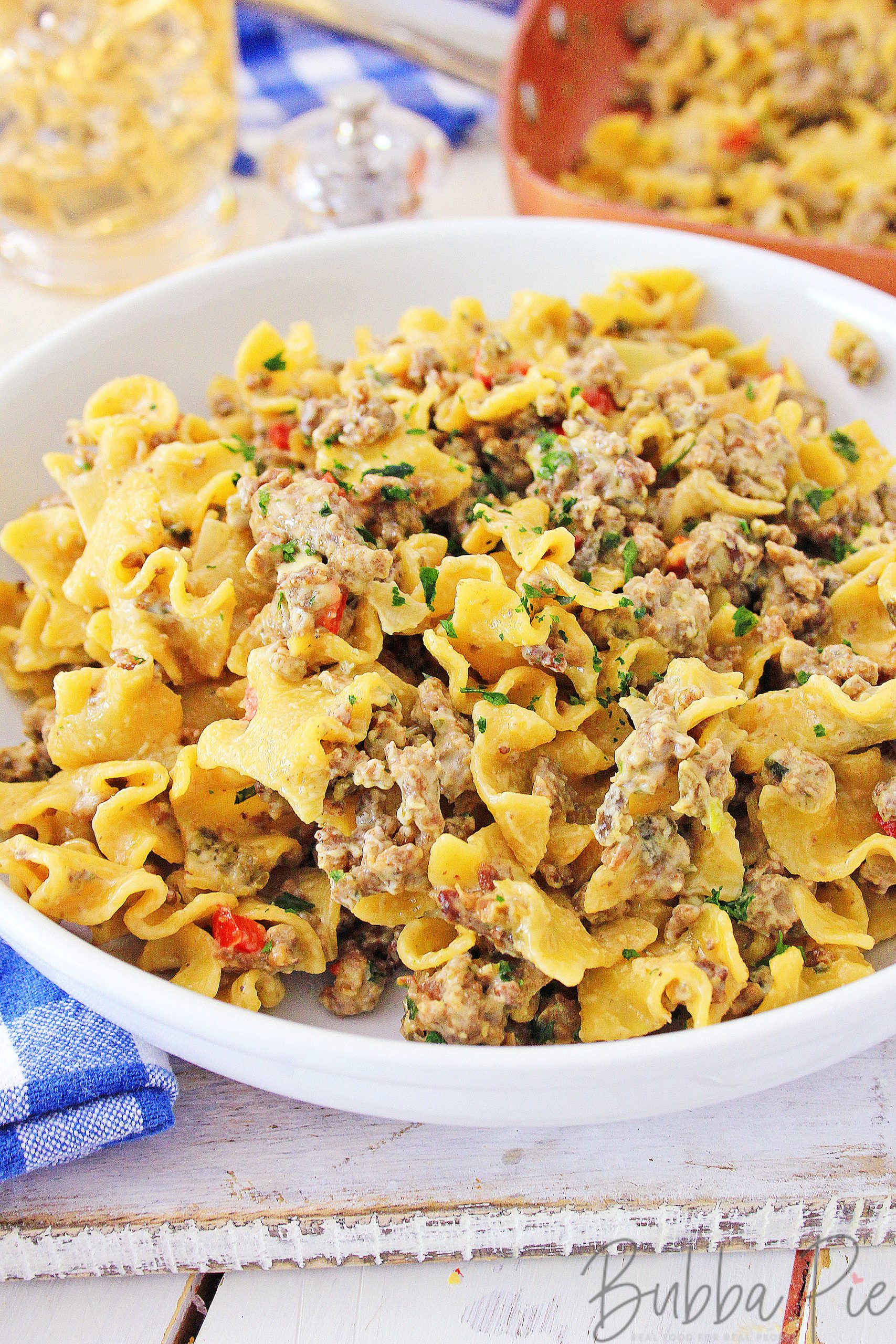 One Skillet Philly Cheesesteak pasta recipe