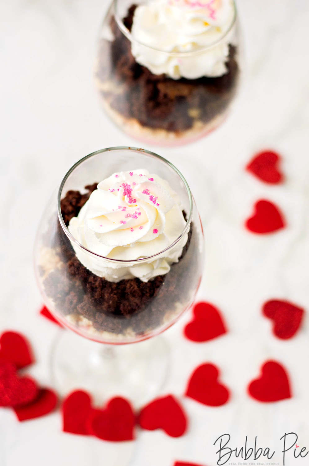 Valentine's Day Pudding Parfait Recipe ready to be served after a romantic dinner