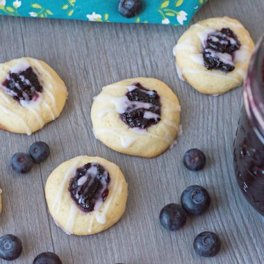 Blueberry Thumbprint Cookies with frosting