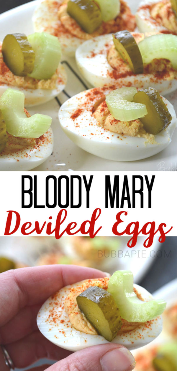 Bloody Mary Deviled Eggs Bubbapie