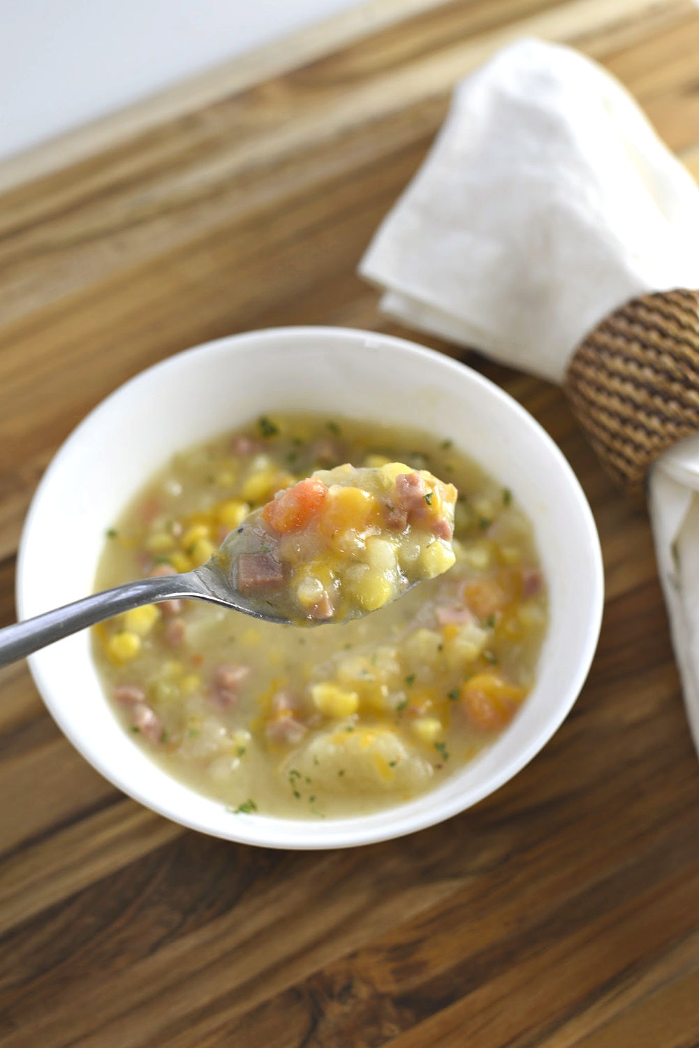 Crockpot Corn Chowder with Ham and Potato-image