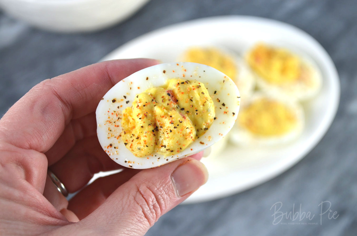 spicy deviled eggs make a great hors d'oeuvres for any occasion.