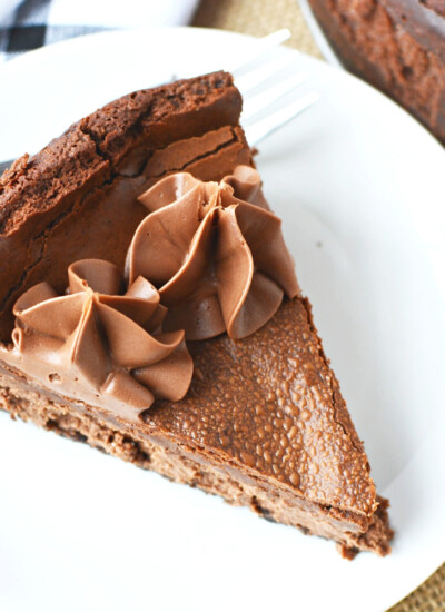 Chocolate Mousse Cheesecake with a chocolate graham cracker crust