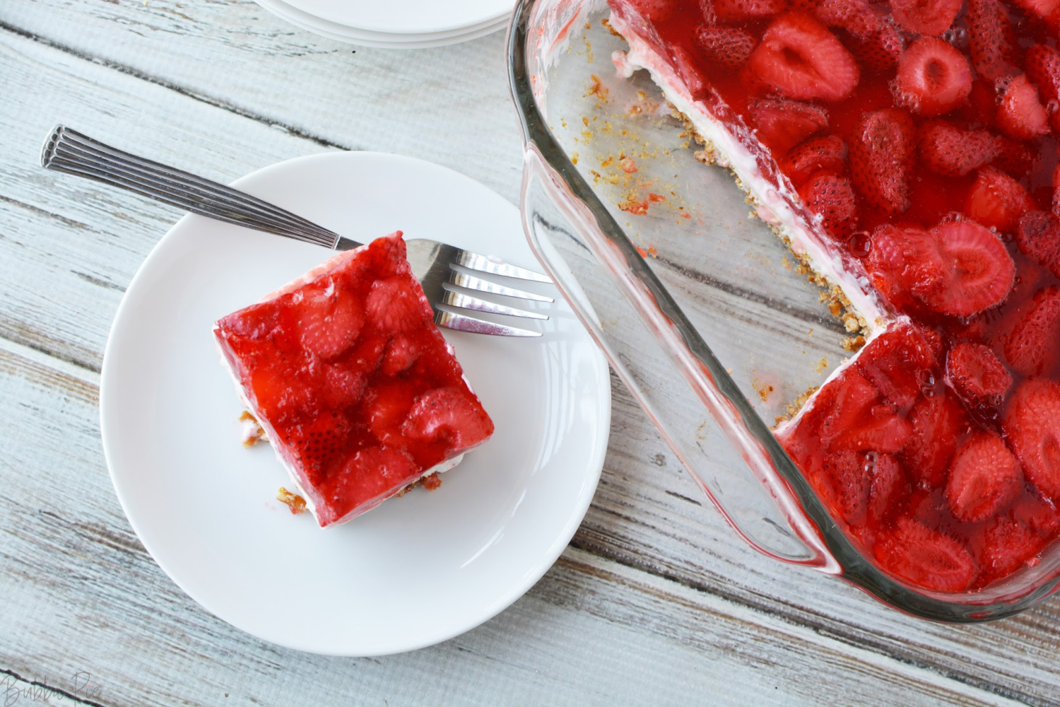 Pretzel Salad with Strawberry Topping