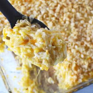 Chicken Hashbrown Casserole Recipe is cheesy with a crispy topping.