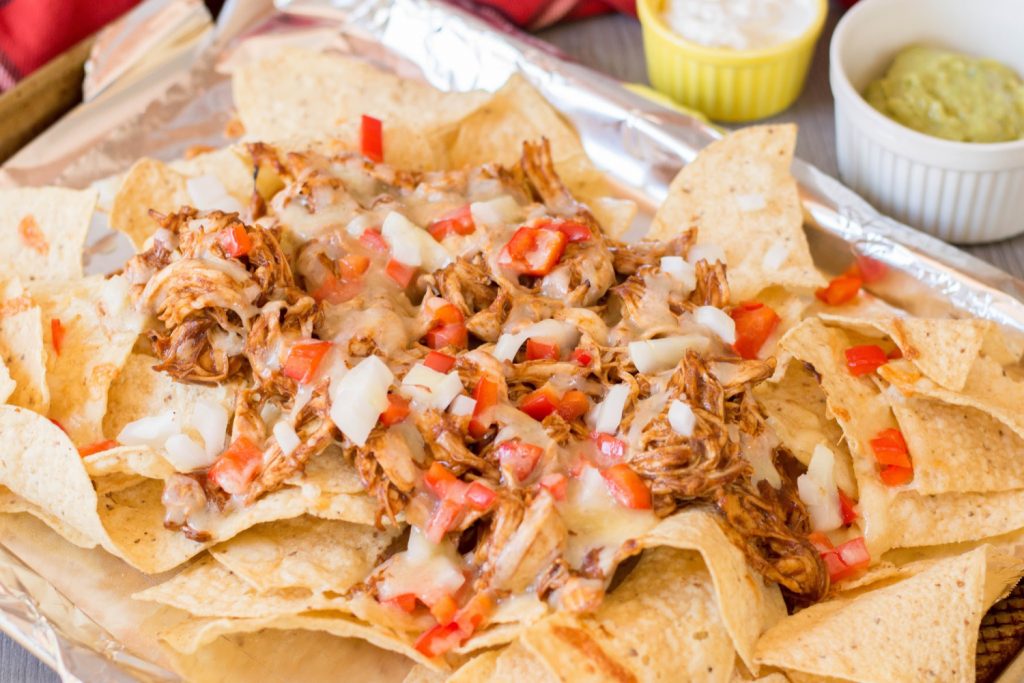 Sheet Pan Bbq Chicken Nachos Recipe Bubbapie