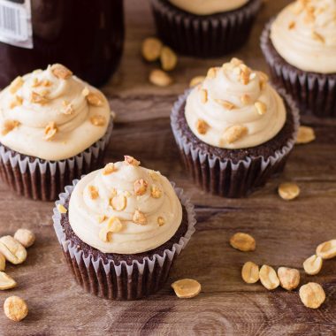Chocolate Belgian Beer Cupcakes made with buttercream frosting