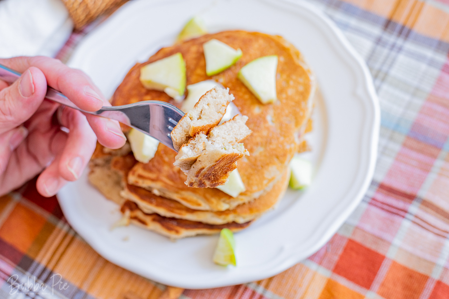 Apple Cinnamon Pancakes Recipe being served for breakfast.