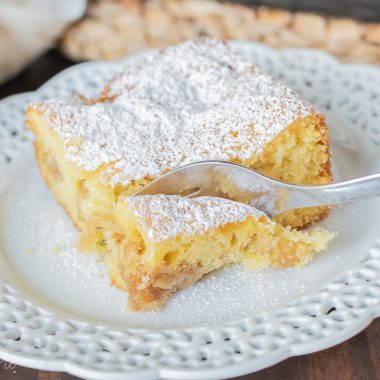 Easy Apple Pie Cake being served for Thanksgiving Dessert.