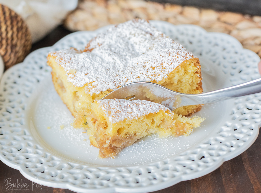 Easy Apple Pie Cake being served for Thanksgiving Dessert.