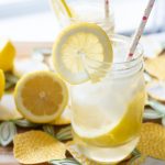 Lemon Shake Up being served over ice on a summer day.