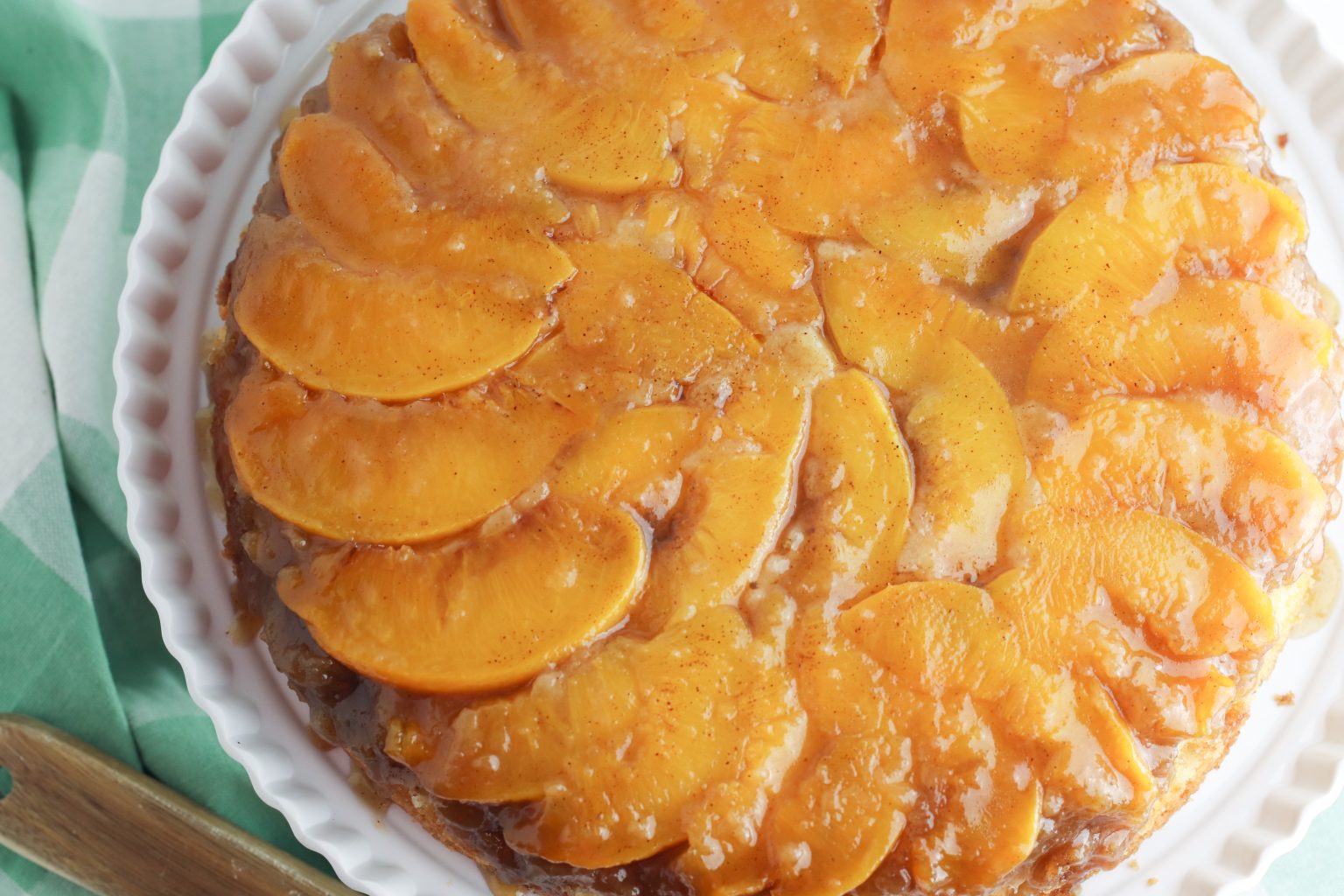 Easy Peach Upside Down Cake - BubbaPie