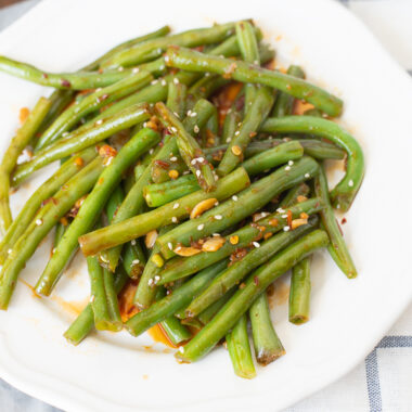 Spicy Green Beans made with Garlic Chili Paste