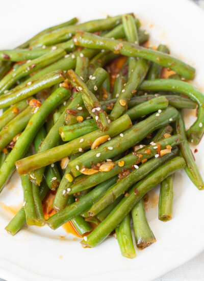 Spicy Green Beans made with Garlic Chili Paste