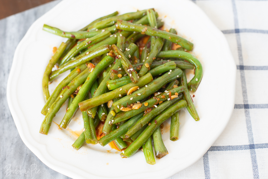 Spicy Green Beans made with Garlic Chili Paste