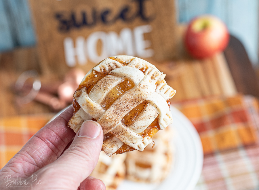 Apple Hand Pies are like bite sized apple pies in a small cookie.