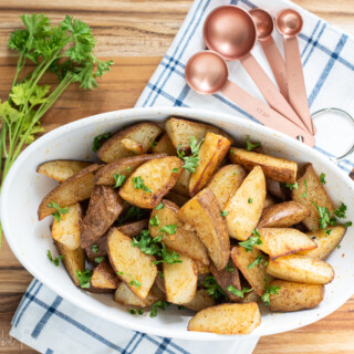 Cajun Roasted Potatoes being served for a side dish.
