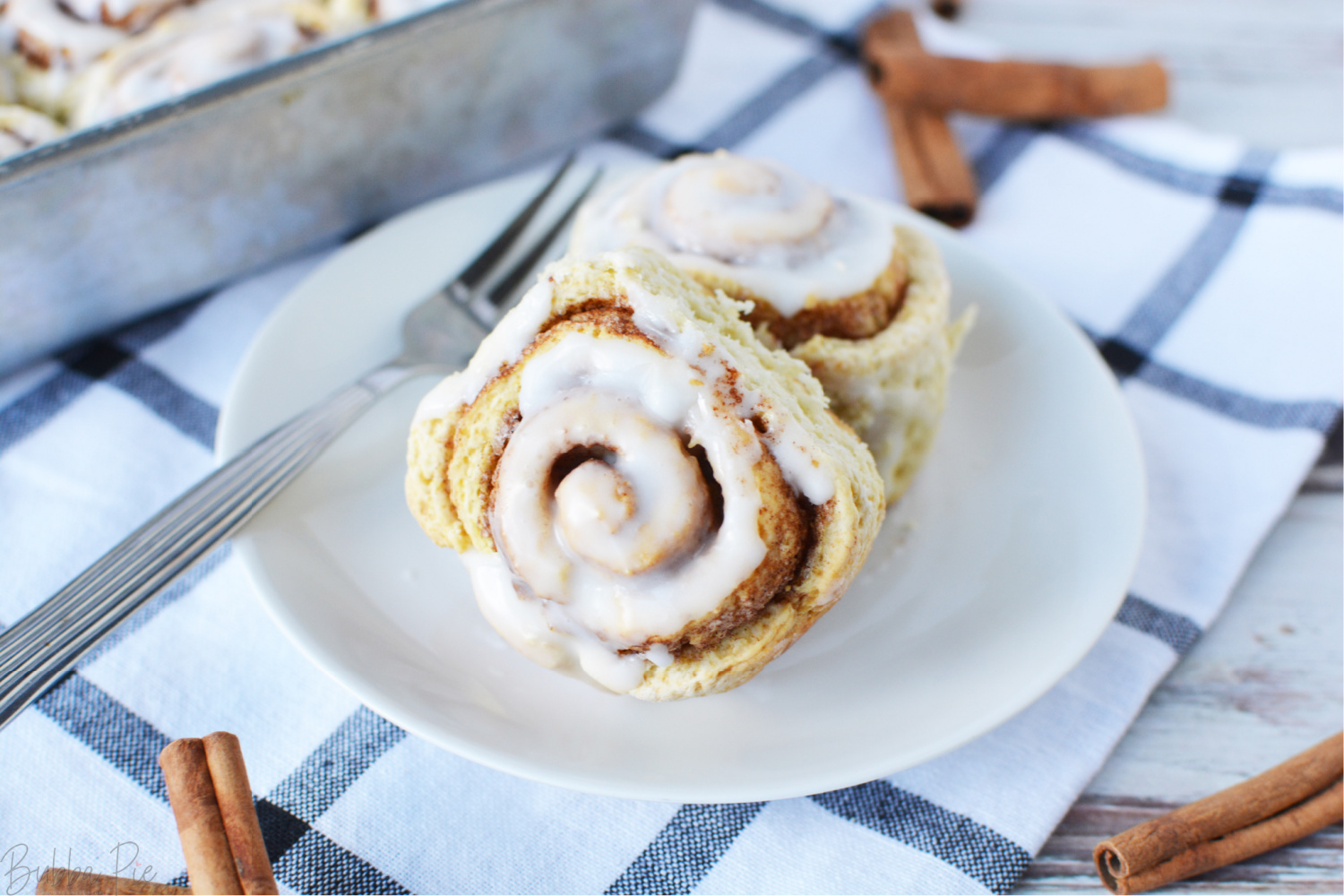 Bisquick Cinnamon Rolls being served for breakfast.