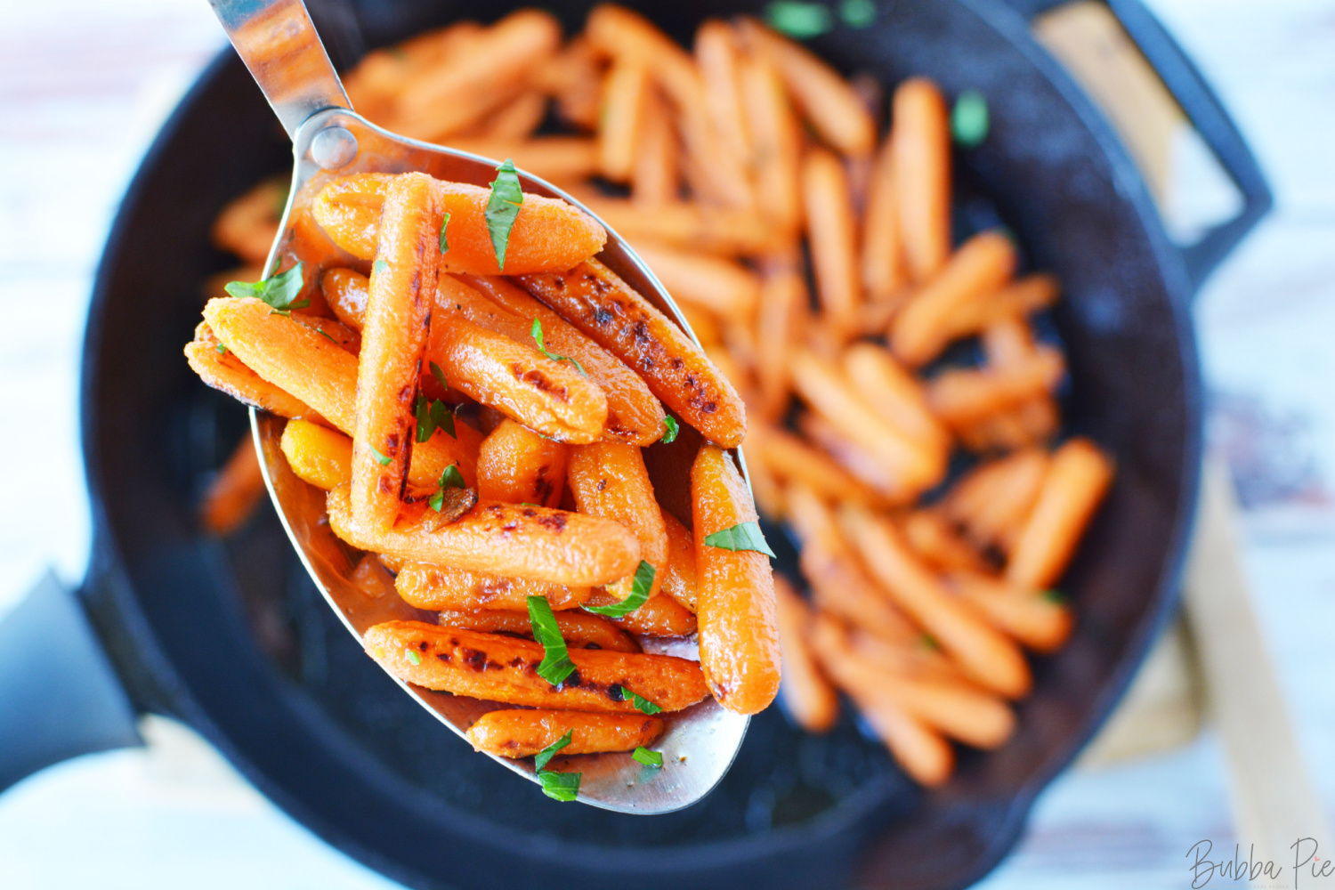 Honey Glazed Carrots Recipe made with butter, honey and parsley.