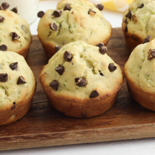 Banana Zucchini Muffins in a serving tray.