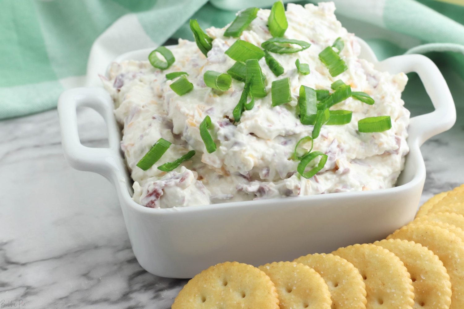 Chipped Beef Dip Recipe being served with crackers