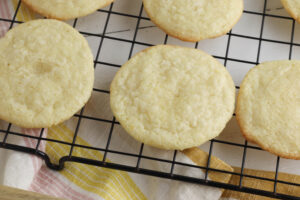 Lemon Cookies being cooled on rack.